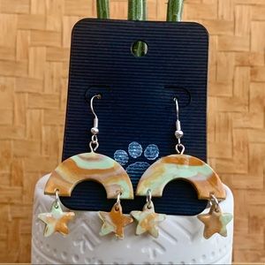 Star-Drop Clay Earrings